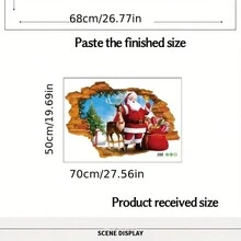 Miếng dán tường Giáng sinh hình ông già Noel phá vỡ sáng tạo, miếng dán cửa sổ kính có thể tháo rời trang trí cho phòng khách, phòng ngủ - Nhiều màu - Xem 7