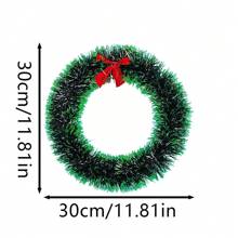 1pc Christmas Pine Needle Bow Wreath, Holiday Window Display Prop, Suitable For Home, Festival, Wedding, Party, Entrance, Christmas Decor