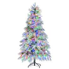 Spruce Snowflake Christmas Tree, An Artificial Hinge Christmas Tree With 300 Multi-Color LED Lights, 8 Flashing Modes And 790 Snow Branch Prompts, Suitable For Vacation/Office/Home Decoration