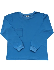 Boys' Basic Plain Pajamas 100% Cotton Mesh Long Mid-Season Size 2 To 18 - Màu xanh lam - Xem 4