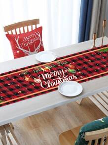 1 pièce Chemin de table de Noël joyeux, 35*180cm Polyester camion rouge Chemin de table de Noël, Décorations de Noël 2024 pour la décoration de la maison Fête de Noël Salle à manger Cuisine Décor de table, Ornements de table de Noël, Cadeaux du Nouvel An 2025, Noël