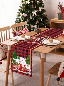 1 pièce Chemin de table de Noël joyeux, 35*180cm Polyester camion rouge Chemin de table de Noël, Décorations de Noël 2024 pour la décoration de la maison Fête de Noël Salle à manger Cuisine Décor de table, Ornements de table de Noël, Cadeaux du Nouvel An 2025, Noël