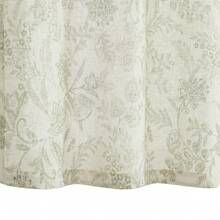 2 Panels Vangao Farmhouse Kitchen Curtains Floral Print Cafe Curtains Linen Tier Curtains Short Half Window Curtains Rod Pocket - Green - View 7