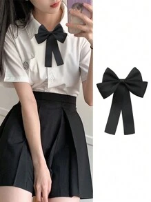 1pc Women's Solid Color Sweet Collegiate Style Bow Tie, Suitable For Daily Life And School Accessories Women Valentine's Day Valentines - Multicolor - View 16