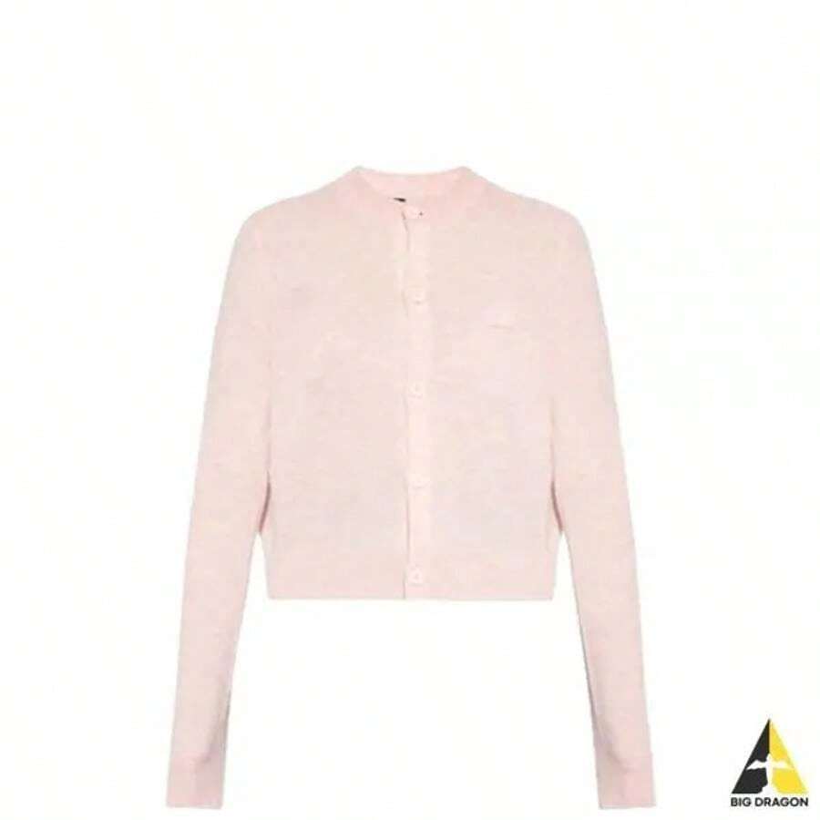 Acne Studios Face Patch Crop Cardigan Pink SHEIN USA