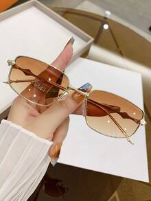 1 chiếc kính mát thời trang thường ngày phong cách Y2K kim loại nhỏ Unisex, phụ kiện thời trang đường phố cho ngày lễ bãi biển dành cho phụ nữ - Nhiều màu - Xem 2