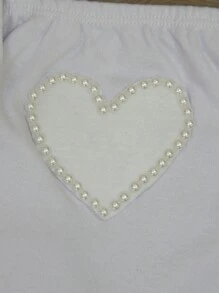 Baby Set Long Bodysuit And Baby Pants With Heart-Themed Shoes