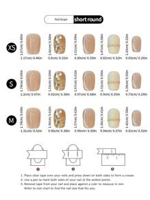 10 件/套手工短款按压指甲，夏季假指甲美甲用品，适合女孩的沙滩美甲短指甲，时尚短方形和椭圆形指甲片，可重复使用，适合教师、学生、办公室、旅行、优雅商务休闲