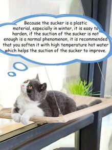 1 pieza Hamaca para gatos Cama colgante para mascotas Cama de ventana para gatos y perros pequeños Asiento de ventana soleado con manta Capacidad de soporte de 5kg Accesorios para mascotas - Multicolor - Ver 8