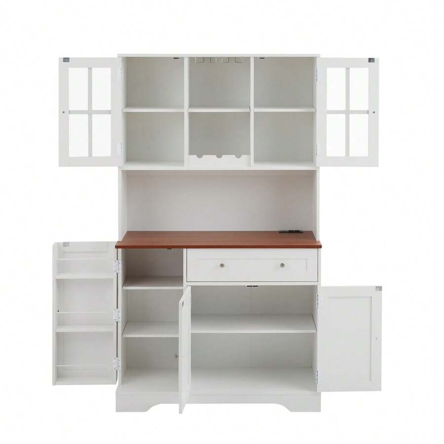 Kitchen Pantry Storage With Hutch, Modern Buffet For