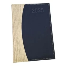 2025 Daily Planner With Metal Pen Included - Choose The Cover - Models With Or Without Stand/Accessory Holder - 淺木色配藍色 - 查看 1