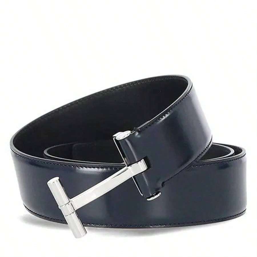 Tom Ford T Buckle Leather Belt Dark Navy SHEIN USA