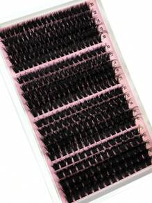 Fluffy Lashes Clusters 390/340pcs Individual Lashes Cluster Eyelash Extensions,40D+60D+80D+100D/80D+100D+120D+160D 4 Styles Mix Tray 5D Fluffy Lash Clusters Thick Cluster Eyelashes Extensions Individual Lashes Faux Mink Eyelash Clusters D/CC/DD Curl 10-18MM Mix Lash Extension Dramatic Eyelash Extensions Eyelashes Clusters.Wedding Bride Makeup Tools - Black - View 2