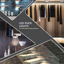Puck Lights With Remote Closet Lights Stick On Lights Shelf Lights Push Lights Tap Light LED Puck Lights For Under Cabinet