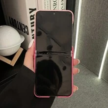 keshengtai 1個糖果色鉸鏈全包覆手機殼，適用於 Galaxy Z Flip8 7 7FE 6 5 4 3 5G - 西瓜粉 - 查看 8