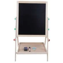Tablero de dibujo de madera para niños y bebés, 2 en 1, de doble cara, de pie - Caqui - Ver 9