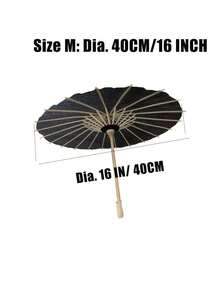 1pc Black Paper Parasol Umbrella, Suitable For Halloween, Photography, Parties,Christmas