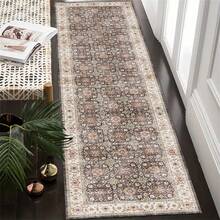 1 件长款走廊/入口地毯，家用室内地毯，客厅和入口垫，可洗仿羊毛地毯 - 彩色 - 查看 6