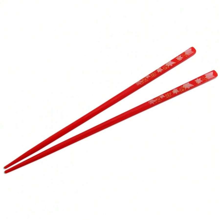 PAIR OF HASHI FOR JAPANESE FOOD 22 CM BEIGE DECORATED - Đỏ - Xem 1