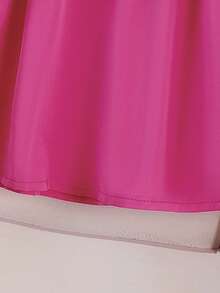 女婴心形印花长袖卫衣拼布连衣裙，春秋装 - 玫紅色 - 查看 5