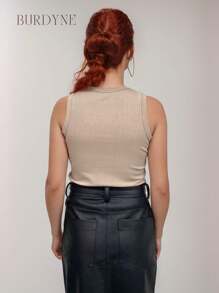 Kit 2 Basic Ribbed Tank Top And Gringa Women's Summer Blouse - 關閉/米色 - 查看 3