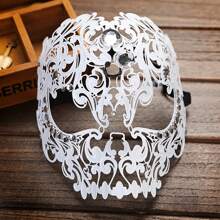 Masquerade Mask Mardi Gras Costume Mask Christmas Cosplay Metal Party Mask, 20*16 Cm - trắng - Xem 2