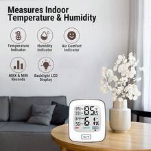 1pc Màn hình lớn mới Nhiệt độ và độ ẩm kế, Nhiệt kế điện tử và ẩm kế sử dụng tại nhà, Bán trực tiếp từ nhà máy - Nhiều màu - Xem 6