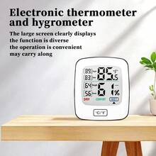 1pc Màn hình lớn mới Nhiệt độ và độ ẩm kế, Nhiệt kế điện tử và ẩm kế sử dụng tại nhà, Bán trực tiếp từ nhà máy - Nhiều màu - Xem 1