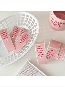 100张/卷自粘贴纸，适用于密封盒、DIY礼品包装、包装标签、学校用品、返校 - 粉色 - 查看 3