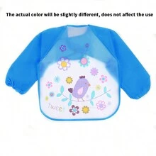 1 件婴儿防水长袖艺术罩衣/围兜/围裙，款式随机 - 淺藍色 - 查看 3