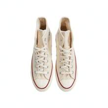 Converse 1970 年代经典帆布男女通用休闲运动高帮帆布鞋，米色 - 黃色 - 查看 8