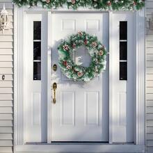 VA-Cerulean Fir Garland 3m 5m 8m Christmas Garland, Christmas Garland With Lighting, Christmas Decoration Garlands With Red Berries And Pine Cones, For Indoor And Outdoor Decoration Of Doors, Walls And Stairs - A型-500cm - 查看 4