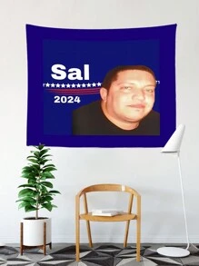 1件萨尔火山2024挂毯旗帜 - 蓝色涤纶挂毯，适合青少年房间装饰、客厅、卧室、宿舍墙面、家庭办公室，或作为礼物送给朋友，房间装饰，房间旗帜，房间用品 - 藍色 - 查看 3