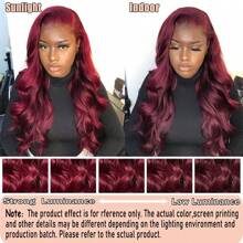 180% Density 99J Burgundy Lace Front Wigs Human Hair Pre Plucked Hairline 13*4 HD Lace Body Wave Transparent Wigs For Women Human Hair With Baby Hair Wine Red Colored