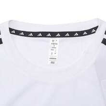Adidas 男式 TR-ES BASE 3S T恤，短袖针织圆领 TIB8151 - 白色 - 查看 3