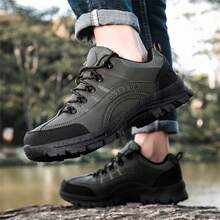 Giày chạy bộ đường dài ngoài trời cho nam mới 2024, đế chống trượt bền, giày thể thao thông thường thoáng khí - màu xanh lá - Xem 4