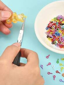 100/200/300/500 piezas de tachuelas de ojos de oveja de metal de colores, clavos de cuerno de oveja, clavos de rosca para cierres de colgantes, materiales de fabricación de joyas DIY, suministros diversos para pequeños negocios de accesorios de joyería DIY, coloridos pasadores con ojos roscados de moda para accesorios de fabricación de joyas, accesorios de joyería de metal para materiales de fabricación de joyas DIY y con cuentas (color aleatorio) - color - Ver 6