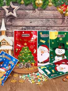 50 túi quà Giáng sinh bằng nhựa, túi đựng kẹo cây thông Noel hình ông già Noel, người tuyết, nai sừng tấm kèm ruy băng, hoàn hảo cho tiệc Giáng sinh, đồ tráng miệng, bánh quy, đồ ăn nhẹ, vật dụng đóng gói, đồ trang trí Giáng sinh 2024 để trang trí nhà cửa, quà tặng năm mới 2025, quà Giáng sinh vui vẻ, đêm Giáng sinh, tiệc Giáng sinh, đồ trang trí Giáng sinh, đồ ngủ Giáng sinh, quà tặng Giáng sinh - Nhiều màu - Xem 7