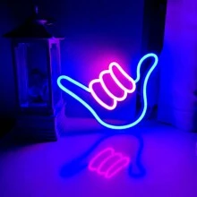 1pc Neon Sign Gesture 666 Light, LED Finger Lamp Home Wall Decor Or Desktop Aesthetic Decor, Size 26.5cmx21x2cm/10.4x8.26x0.78in, LED Decorative Lamp Battery Or USB Powered, Suitable For Dorm, Bedroom, Living Room, Wedding, Party, Birthday, Bar, Proposal, Game Room, Valentine's Day, Children's Day, Mother's Day, Christmas And Other Holidays - White - View 16