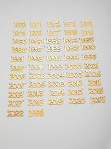 1件时尚金色钛钢年份数字吊坠项链，适合男士日常佩戴