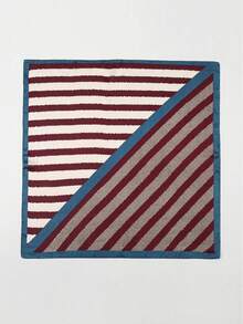 1 chiếc khăn Bandana 27,56" X 27,56", khăn vuông in họa tiết hình học trừu tượng bằng vải satin, khăn trùm đầu trang trí - Sọc hải quân - Xem 3