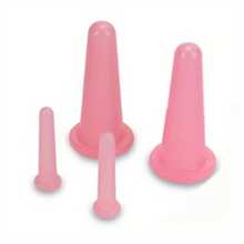 4 件套硅胶面部和眼部按摩杯套装 - 抗衰老提拉工具，淋巴引流刮痧替代品，减少浮肿和皱纹，日常护肤增强剂