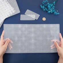 1/2/3/Rozmiary zestawu Plastikowa siatka płócienna torba Arkusze plastikowej siatki Osłona DIY Crafting Akcesoria do torebek Akrylowa włóczka Crafting Dzianina, zestaw narzędzi do robienia torebek domowych - Biały - Zobacz 7
