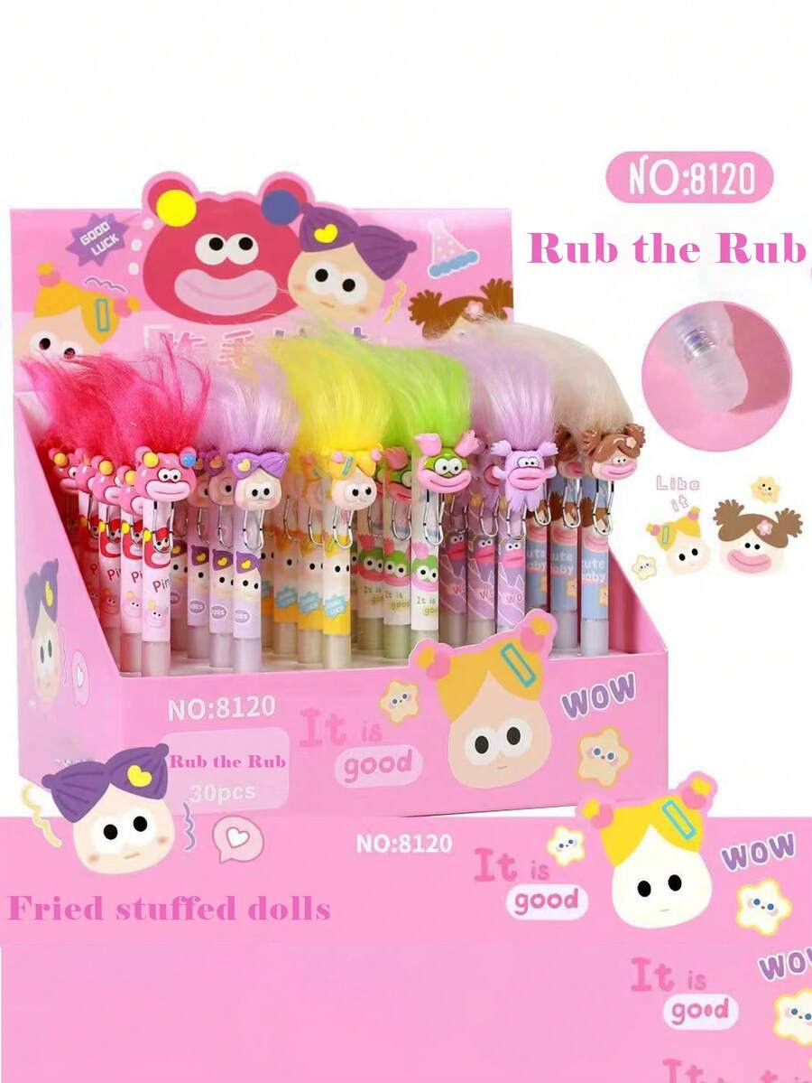 Muñecos con pelo frito que pueden borrar el bolígrafo, feos y lindos