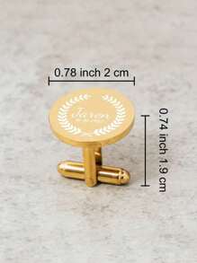 Customized Name Cufflinks, Personalized Groomsmen Cufflinks, Wedding Cufflinks, Stainless Steel Cufflinks, Men's Birthday Anniversary Gift - Multicolor - View 4