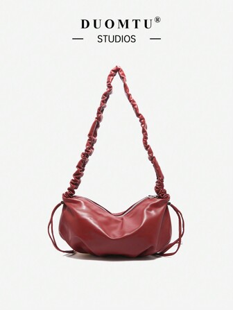 New Pleated Bag, Fashion Shoulder Bag, Crossbody Bag, High-End Niche Design, Retro Women's Bag, Lightweight And Versatile, Super Hot Dumpling Bag, Suitable For Shopping, Leisure, Travel, And Sending Girlfriends