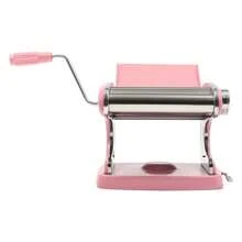 Máquina para hacer pasta con 6 ajustes de espesor regulables, máquina rodante para hacer pasta fresca para espaguetis, fideos, fettuccine de acero inoxidable - Rosa - Ver 5