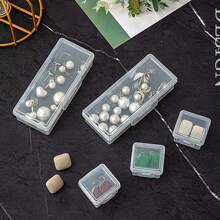 4 szt./1 szt. Przezroczyste przenośne kwadratowe pudełko do przechowywania biżuterii z wieloma kratkami na naszyjniki, kolczyki, pierścionki i akcesoria