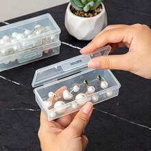 4 szt./1 szt. Przezroczyste przenośne kwadratowe pudełko do przechowywania biżuterii z wieloma kratkami na naszyjniki, kolczyki, pierścionki i akcesoria