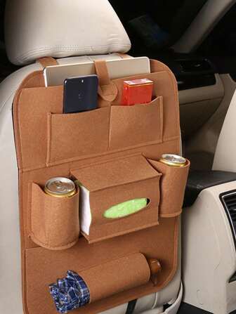 多功能汽车座椅靠背收纳袋、挂袋、纸巾盒架、波西米亚风